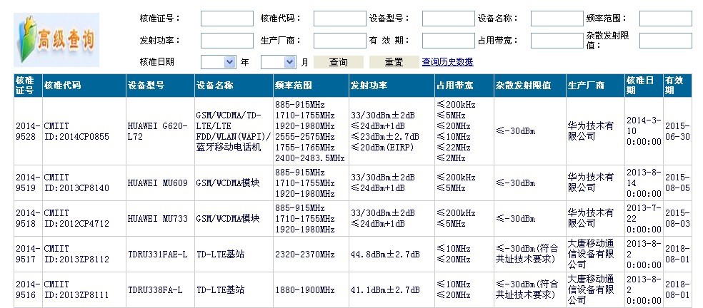 SRRC认证查询